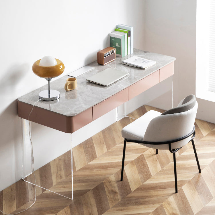 Scrivania per uffici in pietra a forma di rettangolare 2 gambe task desk per casa