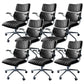 Modern Padded Arms Office Chair Leather No Distressing Ergonomic Desk Chair with Wheels
