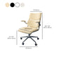 Modern Padded Arms Office Chair Leather No Distressing Ergonomic Desk Chair with Wheels