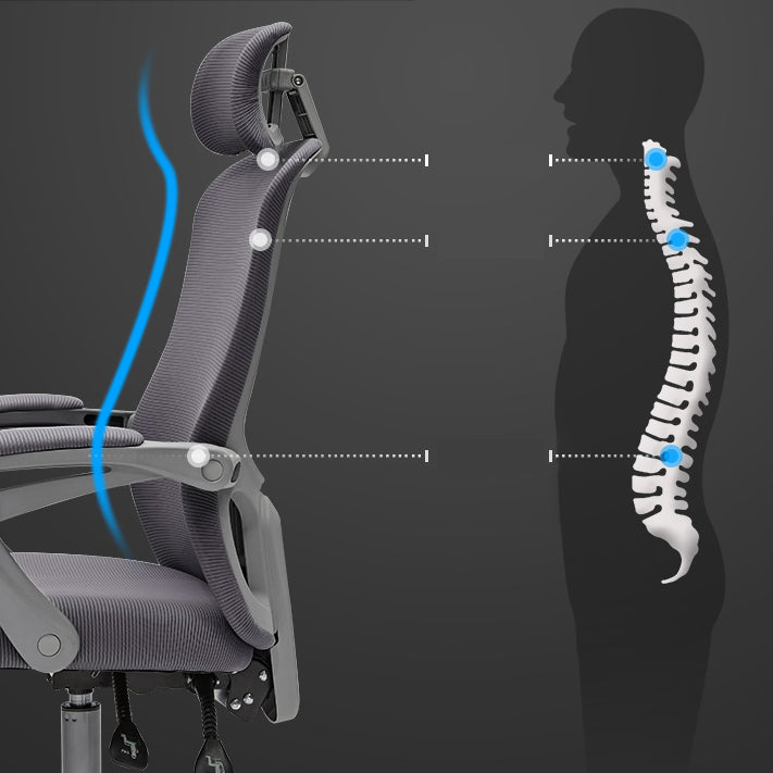 Chaise de bureau moderne Mécanisme d'inclinaison sans chaise de bureau ergonomique pénible avec roues