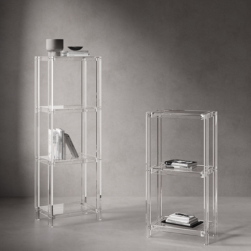 Libreria di libreria standard aperta contemporanea con scaffali