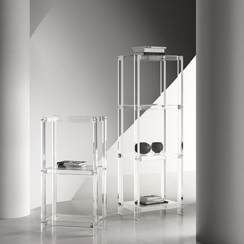 Libreria di libreria standard aperta contemporanea con scaffali