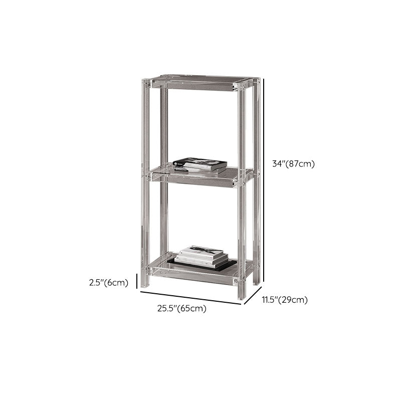 Libreria di libreria standard aperta contemporanea con scaffali