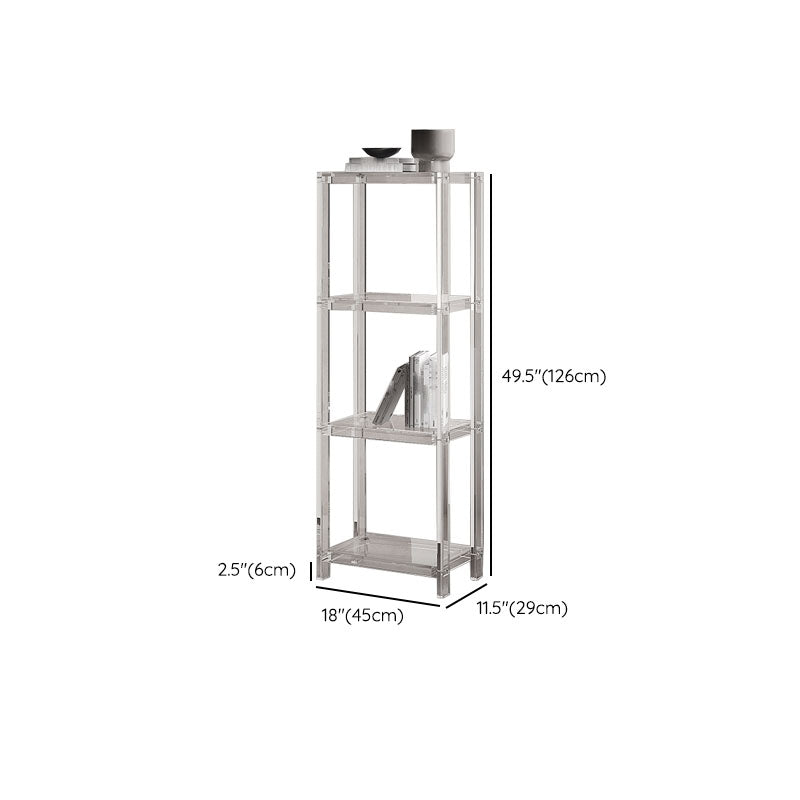 Libreria di libreria standard aperta contemporanea con scaffali