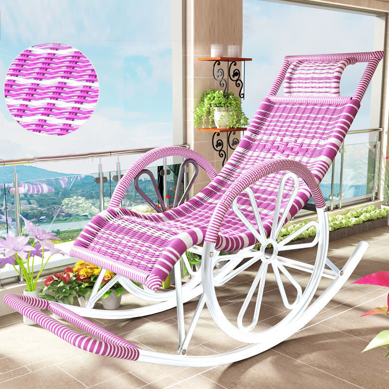 Enkele vrijetijdschaise lounge sofa stoel ijzerbasis schommelstoel voor woonkamer