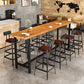 Metal Frame Industrial Bistro Table Brown Pine Wood Top Bar Table Clearhalo 'Bar Furniture' 'Bar Tables' 'bar_tables' 'furn' 'furn_bar_tables' 'Furniture' 'Kitchen & Dining Furniture' 7233274