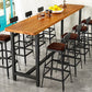 Metal Frame Industrial Bistro Table Brown Pine Wood Top Bar Table Clearhalo 'Bar Furniture' 'Bar Tables' 'bar_tables' 'furn' 'furn_bar_tables' 'Furniture' 'Kitchen & Dining Furniture' 7233281