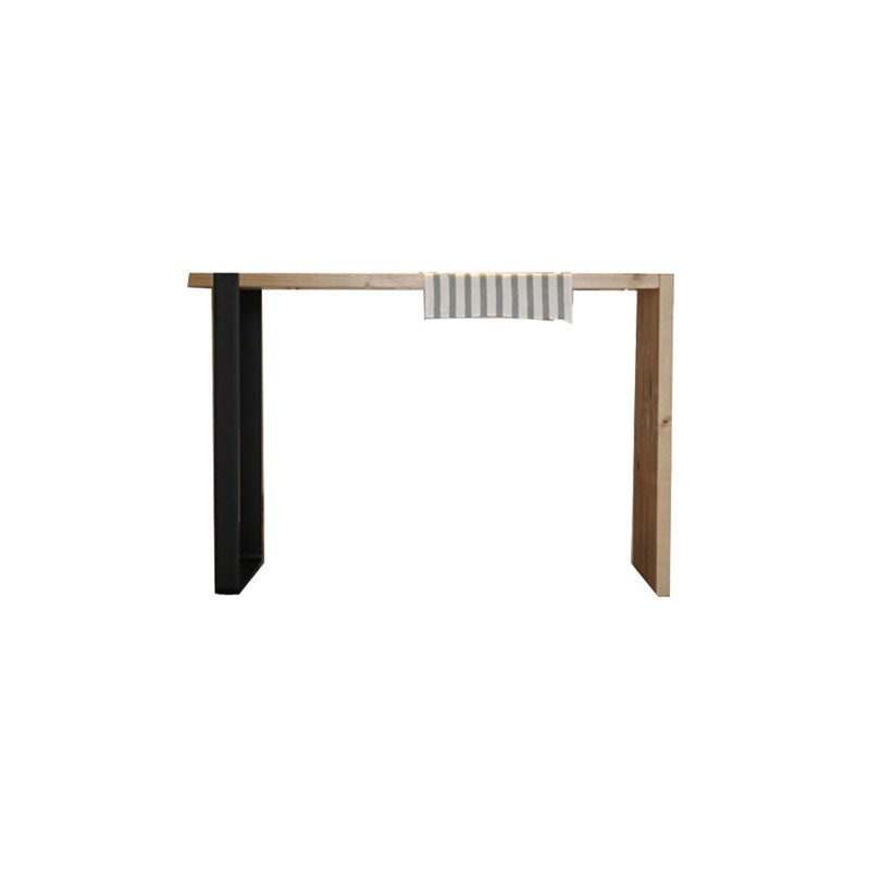 Table de salle à manger de bar d'intérieur industrielle Table de bar rectangulaire en métal et bois