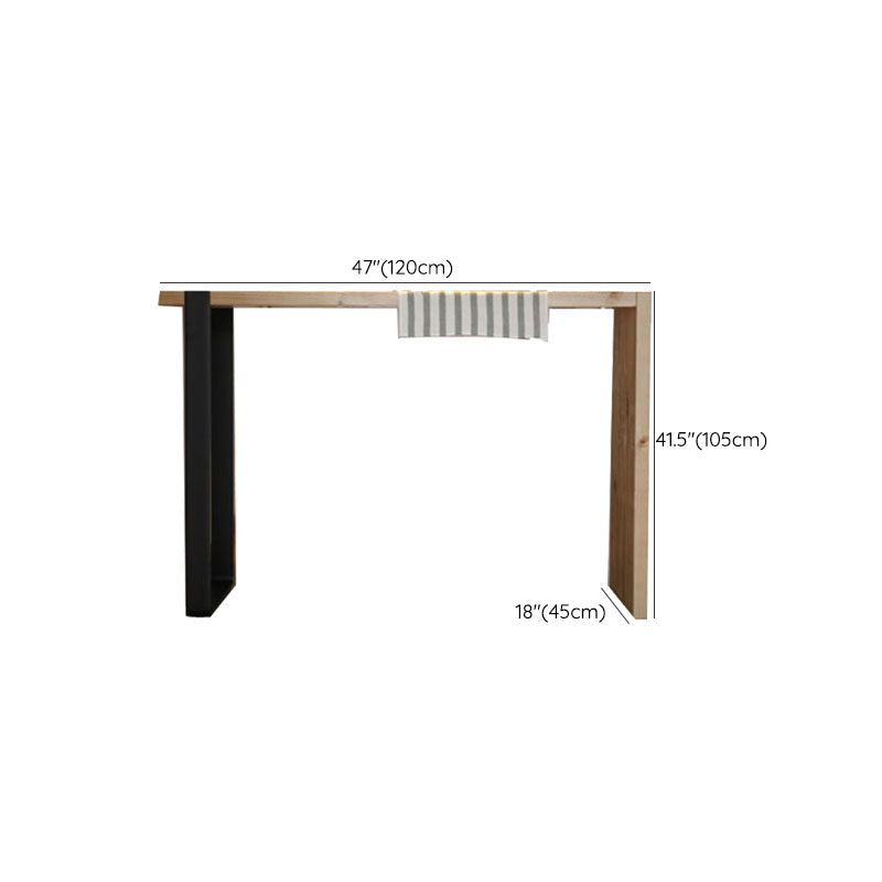 Table de salle à manger de bar d'intérieur industrielle Table de bar rectangulaire en métal et bois