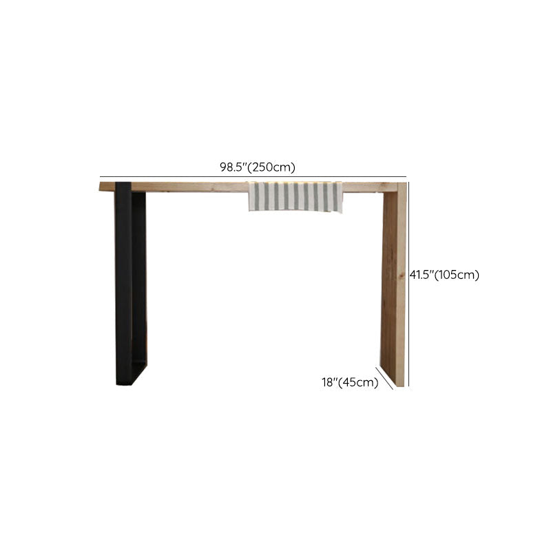 Table de salle à manger de bar d'intérieur industrielle Table de bar rectangulaire en métal et bois