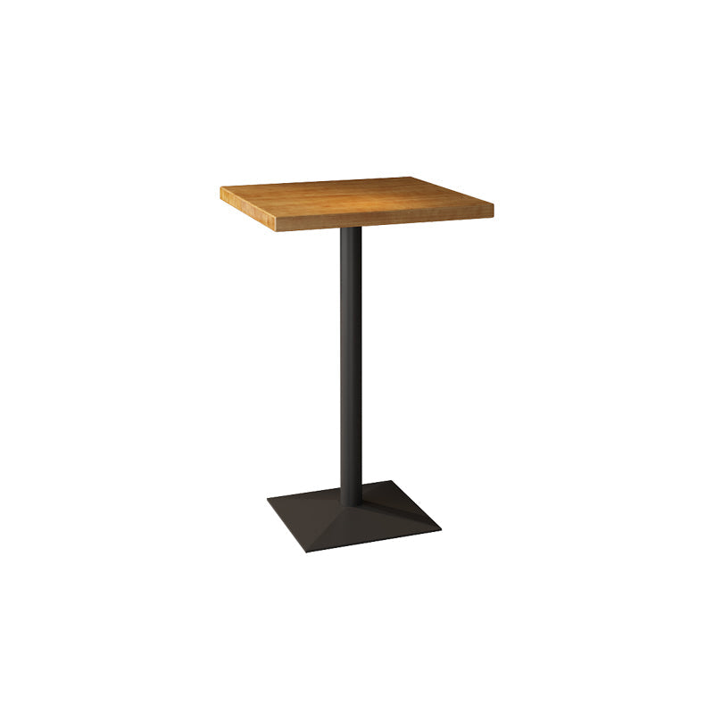 Indoor Industrial Bar Dining Table Square Metal and Wood Bar Table Clearhalo 'Bar Furniture' 'Bar Tables' 'bar_tables' 'furn' 'furn_bar_tables' 'Furniture' 'Kitchen & Dining Furniture' 7233322