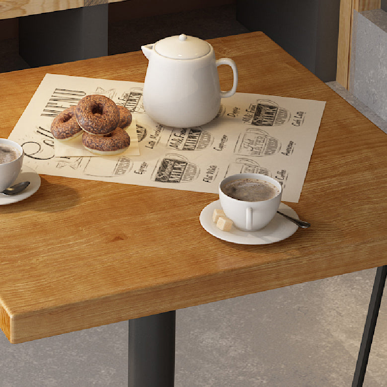 Indoor Industrial Bar Dining Table Square Metal and Wood Bar Table Clearhalo 'Bar Furniture' 'Bar Tables' 'bar_tables' 'furn' 'furn_bar_tables' 'Furniture' 'Kitchen & Dining Furniture' 7233325