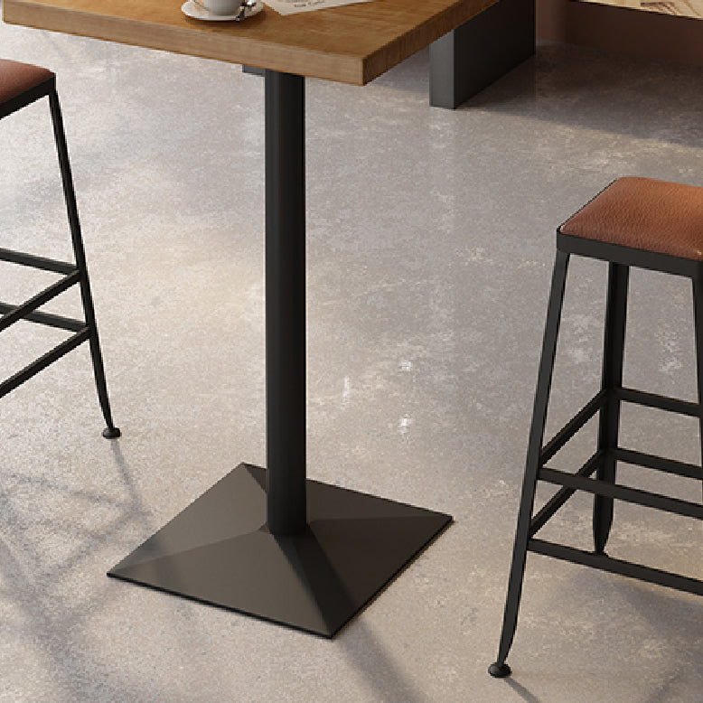 Indoor Industrial Bar Dining Table Square Metal and Wood Bar Table Clearhalo 'Bar Furniture' 'Bar Tables' 'bar_tables' 'furn' 'furn_bar_tables' 'Furniture' 'Kitchen & Dining Furniture' 7233326