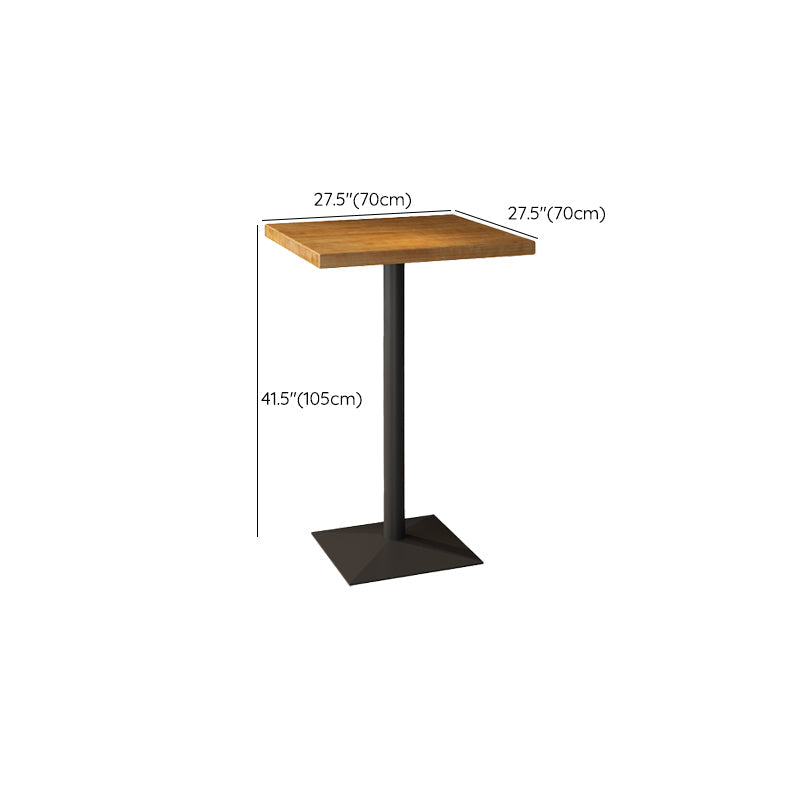 Indoor Industrial Bar Dining Table Square Metal and Wood Bar Table Clearhalo 'Bar Furniture' 'Bar Tables' 'bar_tables' 'furn' 'furn_bar_tables' 'Furniture' 'Kitchen & Dining Furniture' 7233329