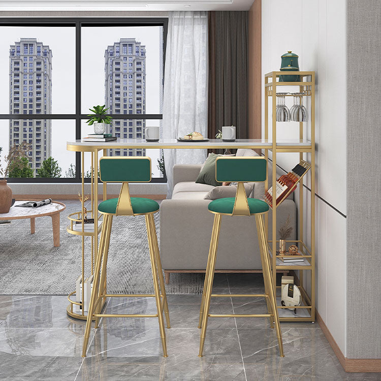 White Stone Bar Table with Storage Modern Specialty Pub Table for Dining Room Clearhalo 'Bar Furniture' 'Bar Tables' 'bar_tables' 'furn' 'furn_bar_tables' 'Furniture' 'Kitchen & Dining Furniture' 7233335