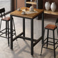Industrial Indoor Bar Dining Table Square Metal and Wood Bar Table Clearhalo 'Bar Furniture' 'Bar Tables' 'bar_tables' 'furn' 'furn_bar_tables' 'Furniture' 'Kitchen & Dining Furniture' 7233355