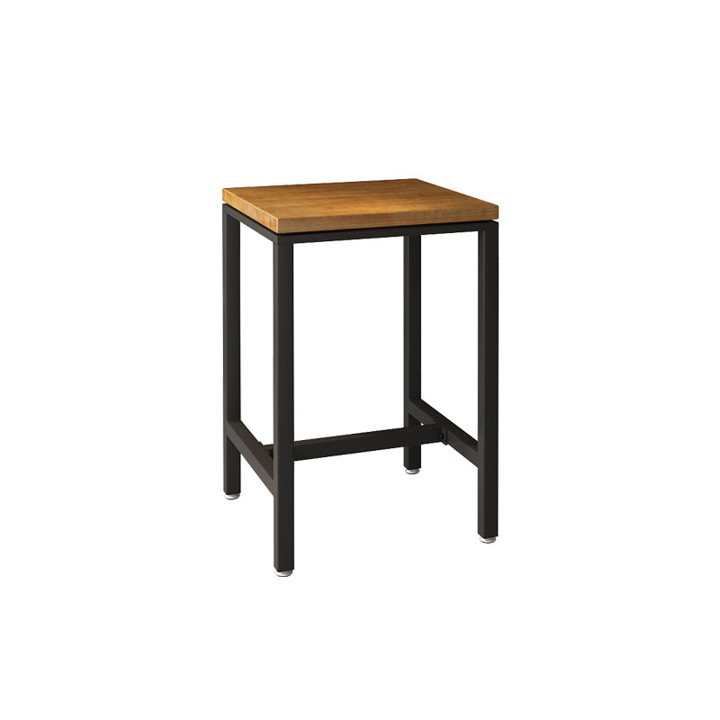 Industrial Indoor Bar Dining Table Square Metal and Wood Bar Table Without Chairs Clearhalo 'Bar Furniture' 'Bar Tables' 'bar_tables' 'furn' 'furn_bar_tables' 'Furniture' 'Kitchen & Dining Furniture' 7233356