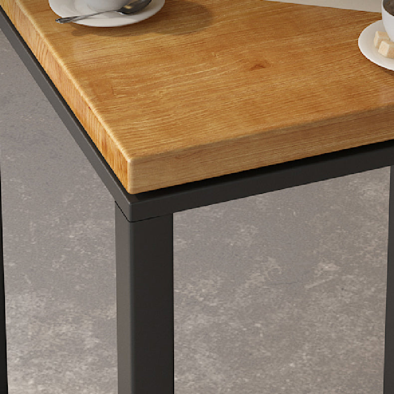 Industrial Indoor Bar Dining Table Square Metal and Wood Bar Table Clearhalo 'Bar Furniture' 'Bar Tables' 'bar_tables' 'furn' 'furn_bar_tables' 'Furniture' 'Kitchen & Dining Furniture' 7233363