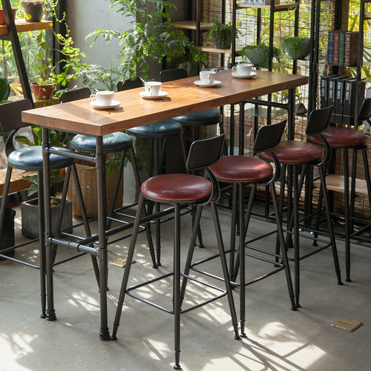 Bar-eettafel in industriële stijl, bartafel van metaal en hout voor binnen