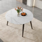 Stone Top Dinette Table with Black Legs Modern Round Dining Table Clearhalo 'Dining Tables & Seating' 'Dining Tables' 'dining_table' 'furn' 'furn_dining_table' 'Furniture' 'Kitchen & Dining Furniture' 7233421