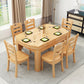 Dining Room Dinner Table 4 Legs Rubberwood Round Dining Table Natural Without Chairs Clearhalo 'Dining Tables & Seating' 'Dining Tables' 'dining_table' 'furn' 'furn_dining_table' 'Furniture' 'Kitchen & Dining Furniture' 7233453