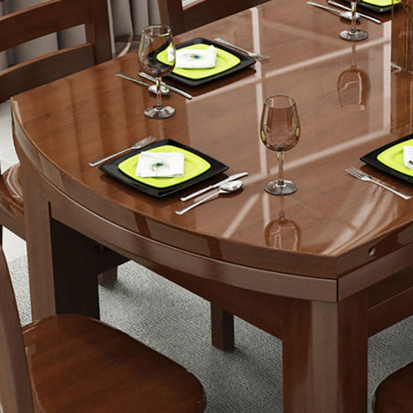 Dining Room Dinner Table 4 Legs Rubberwood Round Dining Table Clearhalo 'Dining Tables & Seating' 'Dining Tables' 'dining_table' 'furn' 'furn_dining_table' 'Furniture' 'Kitchen & Dining Furniture' 7233462
