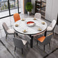 Kitchen Dinner Table Dining Room Stone Drop-Leaf Dining Table Clearhalo 'Dining Tables & Seating' 'Dining Tables' 'dining_table' 'furn' 'furn_dining_table' 'Furniture' 'Kitchen & Dining Furniture' 7233499