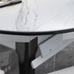 Kitchen Dinner Table Dining Room Stone Drop-Leaf Dining Table Clearhalo 'Dining Tables & Seating' 'Dining Tables' 'dining_table' 'furn' 'furn_dining_table' 'Furniture' 'Kitchen & Dining Furniture' 7233501