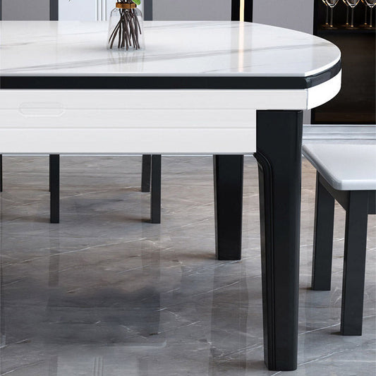 Kitchen Dinner Table Dining Room Stone Drop-Leaf Dining Table