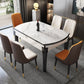 Kitchen Dinner Table Dining Room Stone Drop-Leaf Dining Table Clearhalo 'Dining Tables & Seating' 'Dining Tables' 'dining_table' 'furn' 'furn_dining_table' 'Furniture' 'Kitchen & Dining Furniture' 7233506
