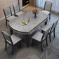 Kitchen Dinner Table Dining Room Stone Drop-Leaf Dining Table Gray Without Chairs Clearhalo 'Dining Tables & Seating' 'Dining Tables' 'dining_table' 'furn' 'furn_dining_table' 'Furniture' 'Kitchen & Dining Furniture' 7233507