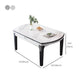 Kitchen Dinner Table Dining Room Stone Drop-Leaf Dining Table Clearhalo 'Dining Tables & Seating' 'Dining Tables' 'dining_table' 'furn' 'furn_dining_table' 'Furniture' 'Kitchen & Dining Furniture' 7233511