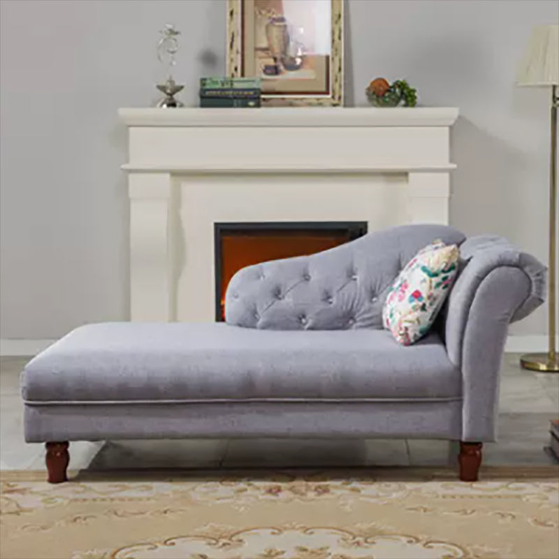 Living Room Velvet Rolled Arms Chaise Modern Chaise Lounge with Upholster Gray Right-Arm Chaise Clearhalo 'Chairs & Seating' 'Chaise Lounge' 'chaise_lounge' 'furn' 'furn_chaise_lounge' 'Furniture' 'Living Room Furniture' 7235093
