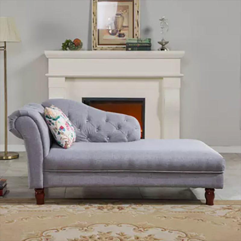 Living Room Velvet Rolled Arms Chaise Modern Chaise Lounge with Upholster Gray Left-Arm Chaise Clearhalo 'Chairs & Seating' 'Chaise Lounge' 'chaise_lounge' 'furn' 'furn_chaise_lounge' 'Furniture' 'Living Room Furniture' 7235097