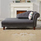 Living Room Velvet Rolled Arms Chaise Modern Chaise Lounge with Upholster Dark Gray Right-Arm Chaise Clearhalo 'Chairs & Seating' 'Chaise Lounge' 'chaise_lounge' 'furn' 'furn_chaise_lounge' 'Furniture' 'Living Room Furniture' 7235102