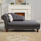 Living Room Velvet Rolled Arms Chaise Modern Chaise Lounge with Upholster Dark Gray Left-Arm Chaise Clearhalo 'Chairs & Seating' 'Chaise Lounge' 'chaise_lounge' 'furn' 'furn_chaise_lounge' 'Furniture' 'Living Room Furniture' 7235104