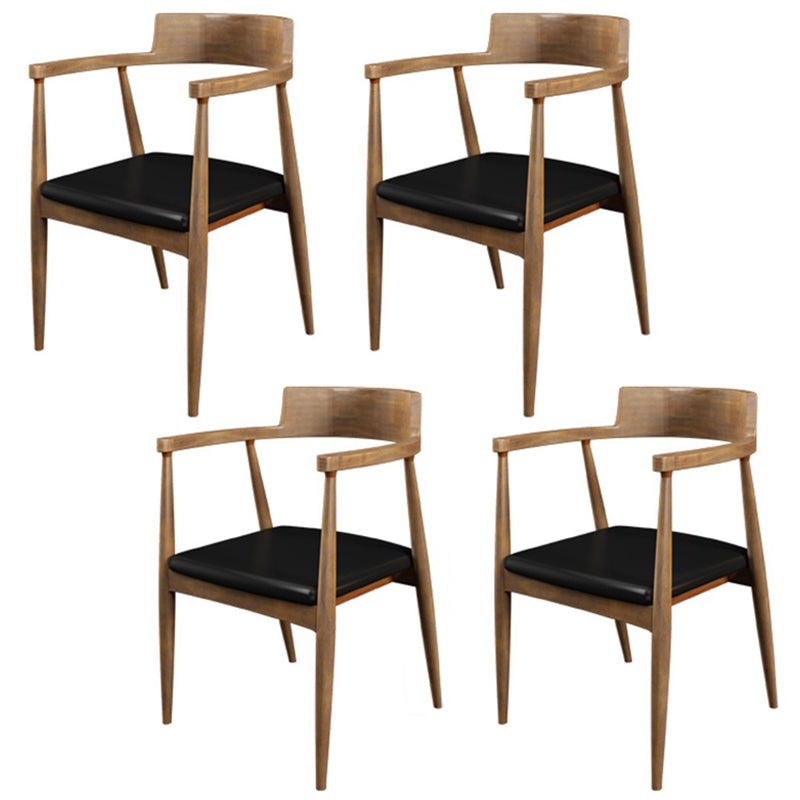 Brown Solid Wood Contemporary Dining Table Set 1/4/5/7 Pcs Dinette Set for Home 4 Dark-Brown Chairs Clearhalo 'Dining Room Sets' 'Dining Tables & Seating' 'dining_room_set' 'furn' 'furn_dining_room_set' 'Furniture' 'Kitchen & Dining Furniture' 7235688