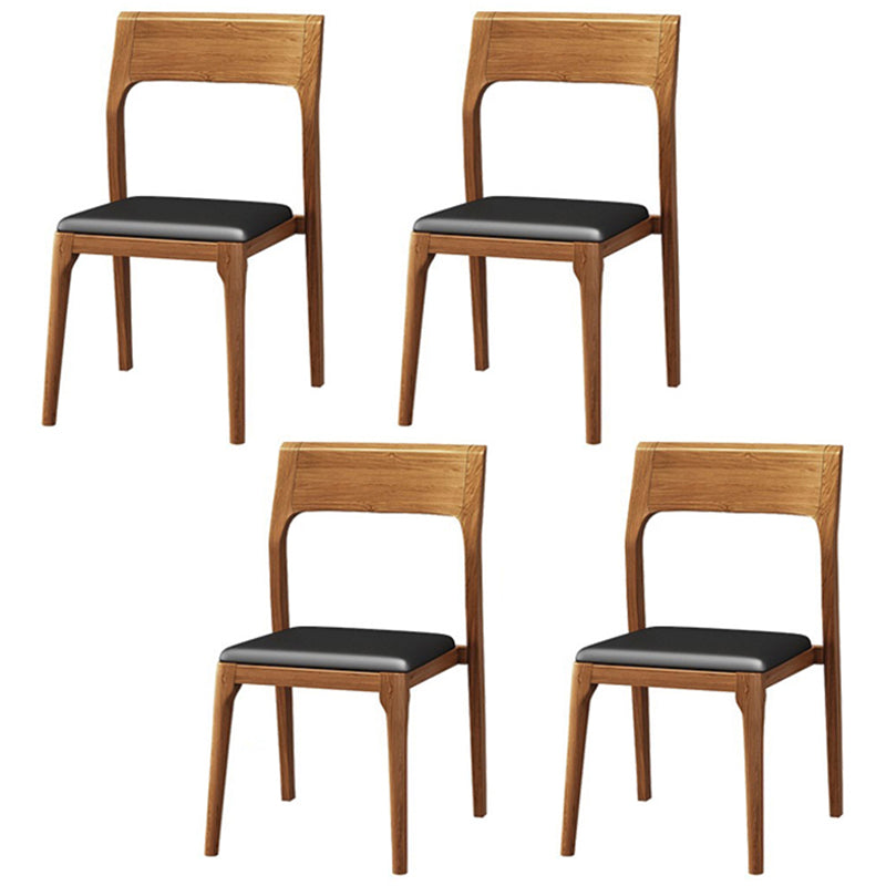 Brown Solid Wood Contemporary Dining Table Set 1/4/5/7 Pcs Dinette Set for Home 4 Brown Chairs Clearhalo 'Dining Room Sets' 'Dining Tables & Seating' 'dining_room_set' 'furn' 'furn_dining_room_set' 'Furniture' 'Kitchen & Dining Furniture' 7235692