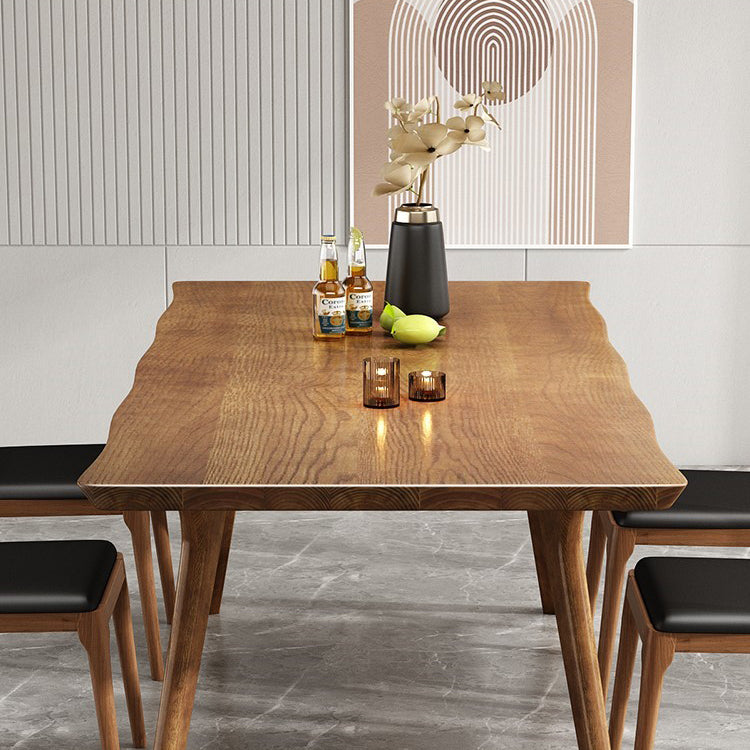 Brown Solid Wood Contemporary Dining Table Set 1/4/5/7 Pcs Dinette Set for Home Clearhalo 'Dining Room Sets' 'Dining Tables & Seating' 'dining_room_set' 'furn' 'furn_dining_room_set' 'Furniture' 'Kitchen & Dining Furniture' 7235696