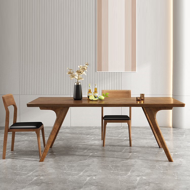 Brown Solid Wood Contemporary Dining Table Set 1/4/5/7 Pcs Dinette Set for Home Clearhalo 'Dining Room Sets' 'Dining Tables & Seating' 'dining_room_set' 'furn' 'furn_dining_room_set' 'Furniture' 'Kitchen & Dining Furniture' 7235699