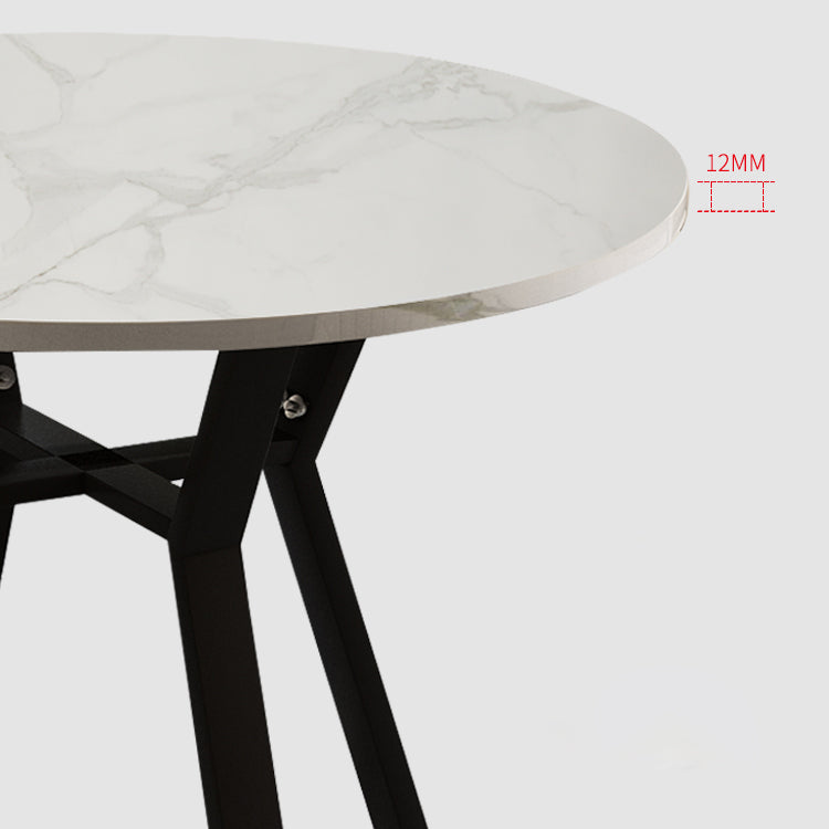 椅子付きの1/2/5 PCSラウンドストーンダイニングテーブルを修正しました