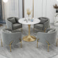 Glam Style Dinette Set 1/2/4/5 Pcs Round Stone Dinette Table with Dining Chair Clearhalo 'Dining Room Sets' 'Dining Tables & Seating' 'dining_room_set' 'furn' 'furn_dining_room_set' 'Furniture' 'Kitchen & Dining Furniture' 7235765