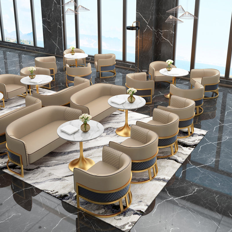 Set di dinette in stile glam 1/4/5 pezzi tavolo da dinette in pietra rotonda con sedia solida