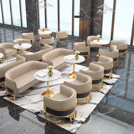 Set di dinette in stile glam 1/4/5 pezzi tavolo da dinette in pietra rotonda con sedia solida