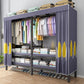 Foldable Freestanding Wardrobe Metal Frame Multifunctional Wardrobe 67"L x 20"W x 71"H Purple Clearhalo 'Armoires & Wardrobes' 'armoires_wardrobes' 'Bedroom Furniture' 'furn' 'furn_armoires_wardrobes' 'Furniture' 7235792