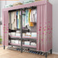 Foldable Freestanding Wardrobe Metal Frame Multifunctional Wardrobe 59.1"L x 19.7"W x 70.9"H Pink Clearhalo 'Armoires & Wardrobes' 'armoires_wardrobes' 'Bedroom Furniture' 'furn' 'furn_armoires_wardrobes' 'Furniture' 7235795