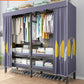 Foldable Freestanding Wardrobe Metal Frame Multifunctional Wardrobe 59.1"L x 19.7"W x 70.9"H Purple Clearhalo 'Armoires & Wardrobes' 'armoires_wardrobes' 'Bedroom Furniture' 'furn' 'furn_armoires_wardrobes' 'Furniture' 7235808