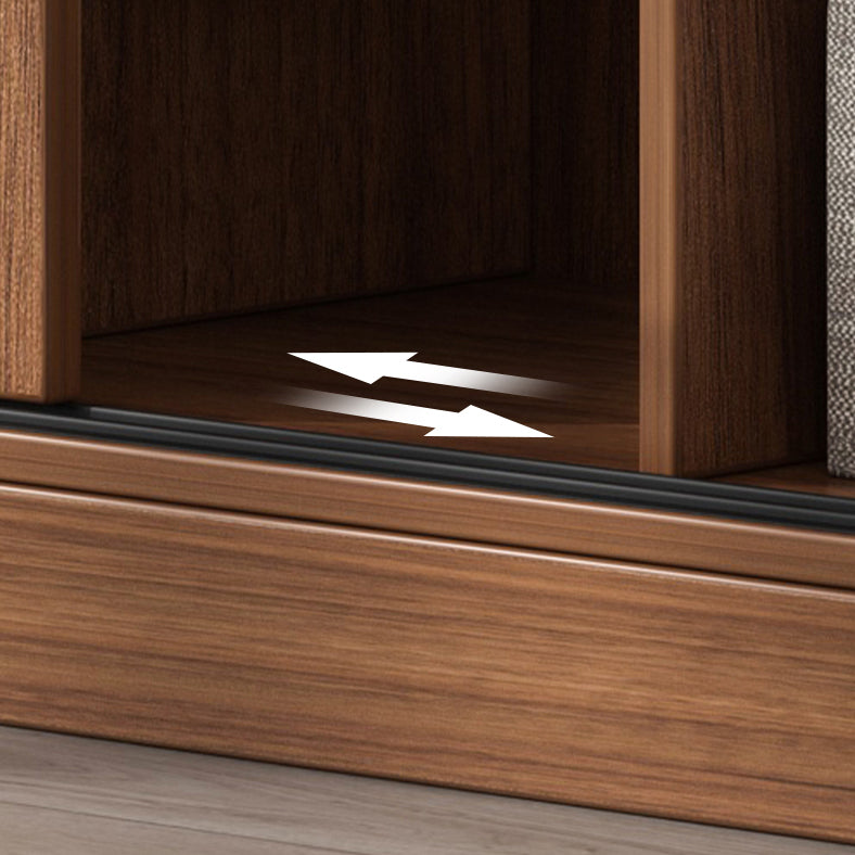 Eigentijdse houten frame garderobe vrijstaanbare garderobe met 2 zachte close deuren