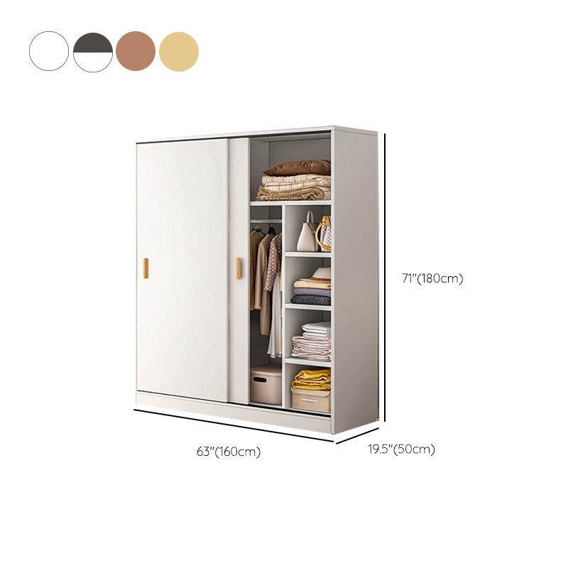 Eigentijdse houten frame garderobe vrijstaanbare garderobe met 2 zachte close deuren