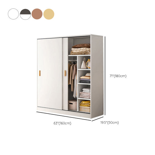 Contemporary Wood Frame Wardrobe Freestanding Wardrobe with 2 Soft Close Doors